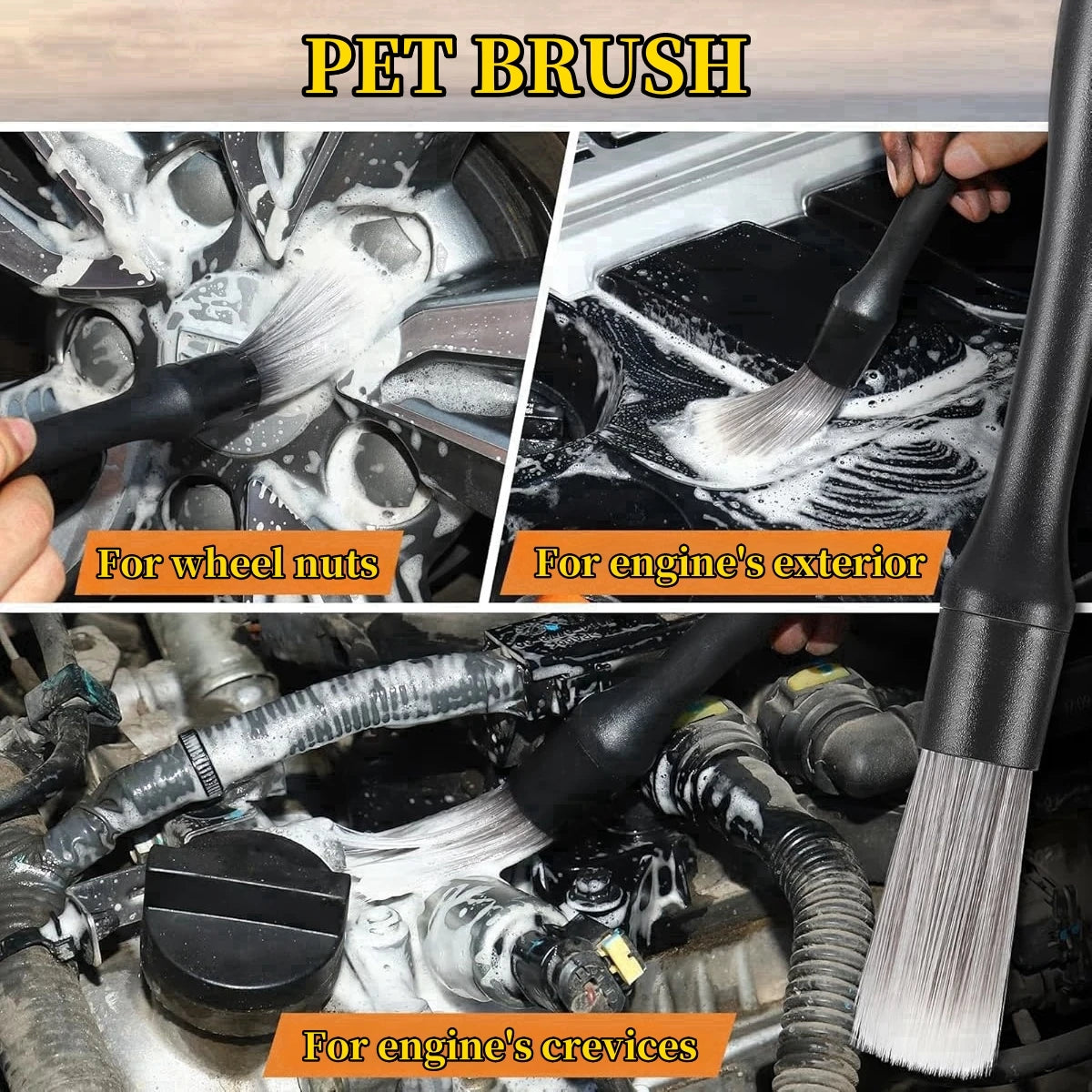 5-Piece Car Detailing Brush Set – Interior & Vent Cleaning Kit